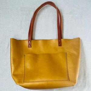 Portland Leather Goods large classic tote Honeycomb with Tan handles